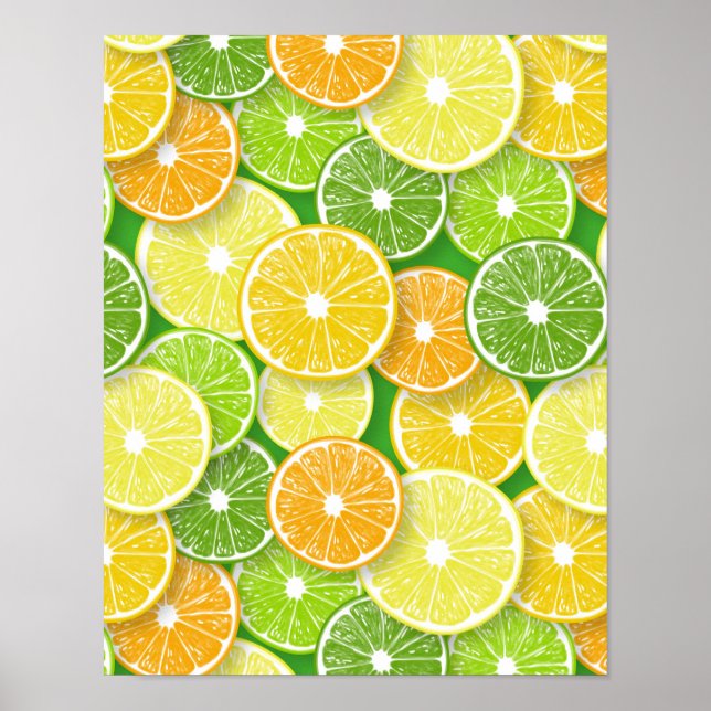 Citrus fruit slices pop art 3 poster (Front)