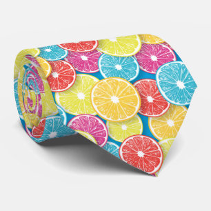 Citrus fruit slices pop art tie