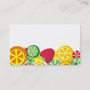 citrus fruit strawberry chef catering business car card