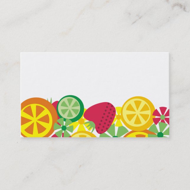 citrus fruit strawberry chef catering business car card (Front)