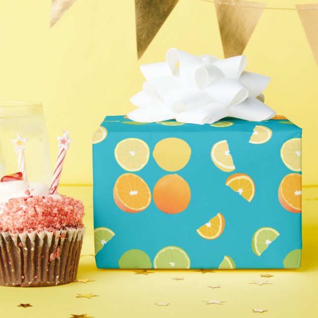 Citrus Fruit Wrapping Paper (Birthday Party)