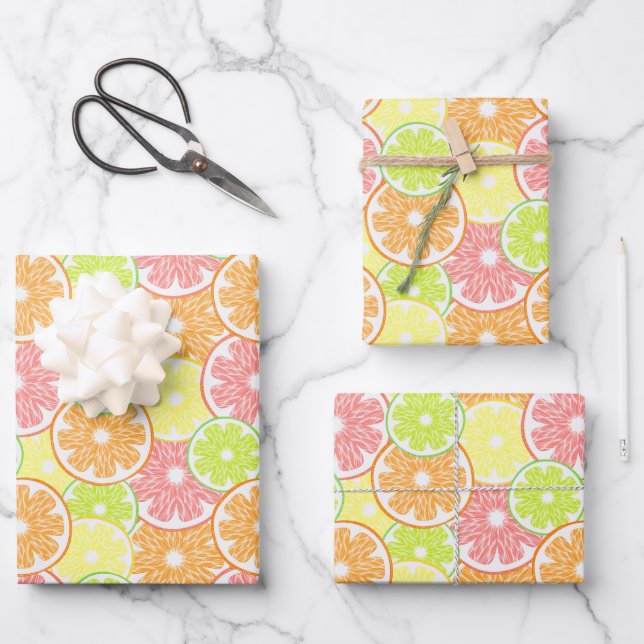 Citrus Fruit Wrapping Paper Sheet (Front)