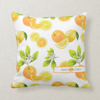 Citrus Fruits Art Oranges and Lemons Patten Cushion