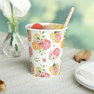 Citrus Fruits Bridal Shower Paper Cups