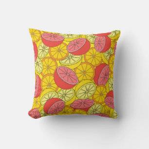 Citrus Fruits Bright Seamless Pattern Cushion