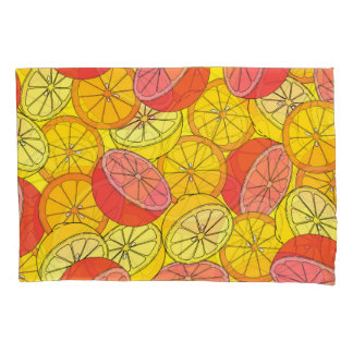 Citrus Fruits Bright Seamless Pattern Pillowcase