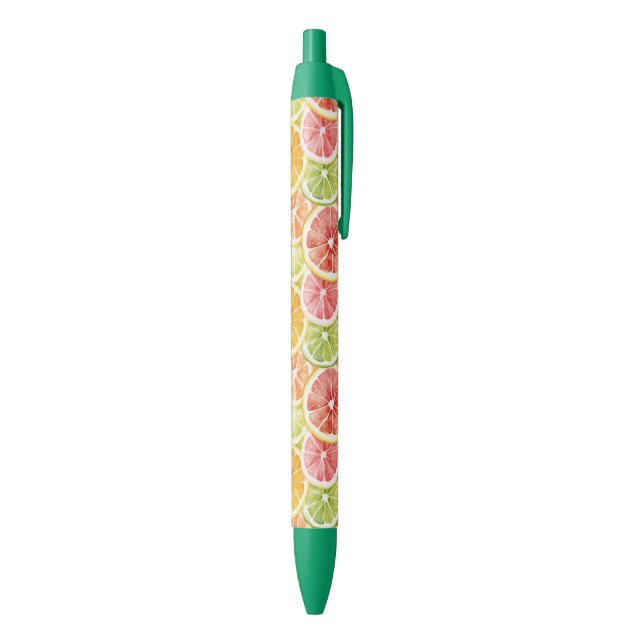 Citrus Fruits Lime Lemon Orange Grapefruit Black Ink Pen (Bottom (Vertical))