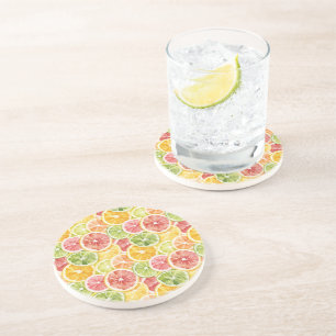 Citrus Fruits Lime Lemon Orange Grapefruit Coaster