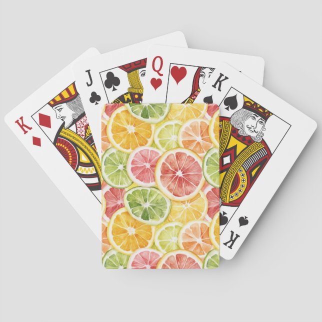 Citrus Fruits Lime Lemon Orange Grapefruit Playing Cards (Back)