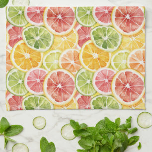 Citrus Fruits Lime Lemon Orange Grapefruit Tea Towel