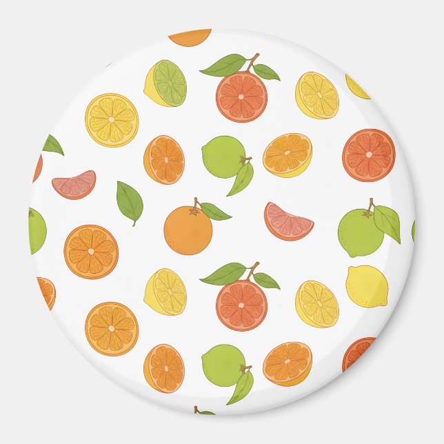 Citrus Fruits Pattern Magnet (Front)