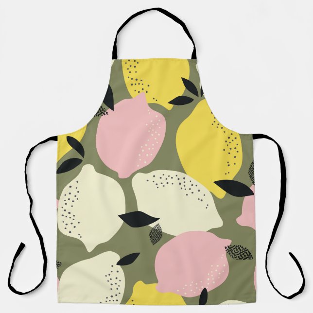 Citrus Fruits Seamless Pattern Apron (Front)