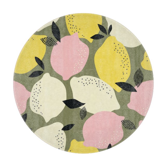 Citrus Fruits Seamless Pattern Cutting Board (Front)