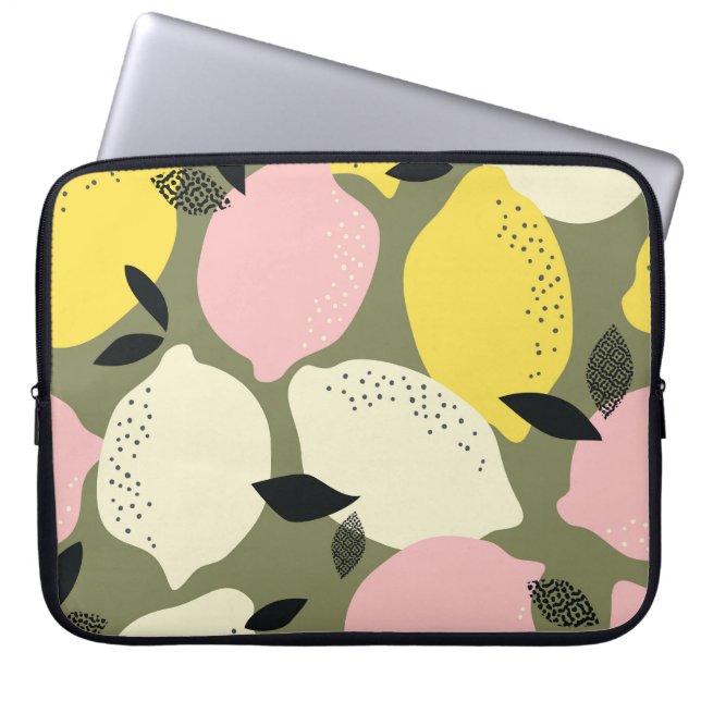 Citrus Fruits Seamless Pattern Laptop Sleeve (Front)