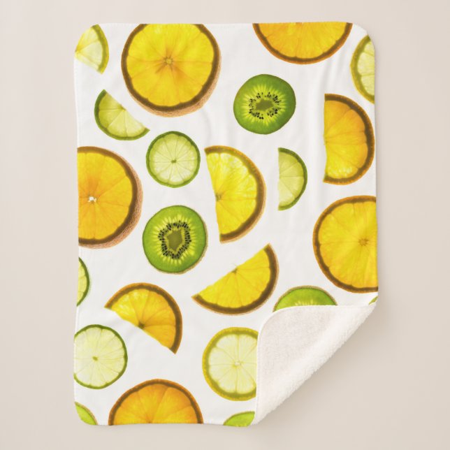 Citrus Fruits Sherpa Blanket (Front)