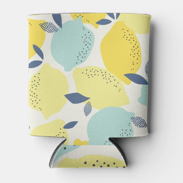 Citrus fruits, vibrant seamless pattern. can cooler (Front)