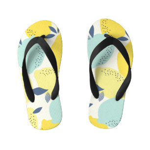 Citrus fruits, vibrant seamless pattern. kid's jandals