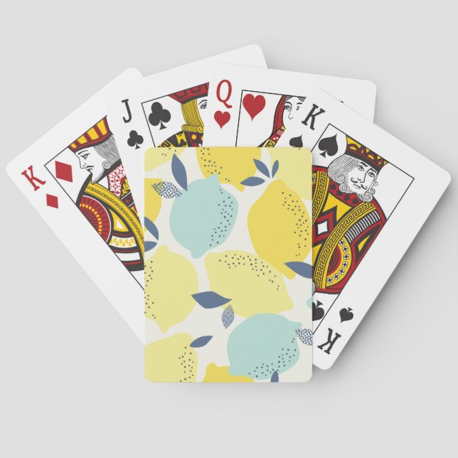 Citrus fruits, vibrant seamless pattern. playing cards (Back)