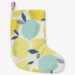 Citrus fruits, vibrant seamless pattern. small christmas stocking