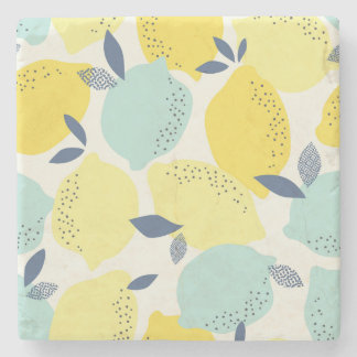 Citrus fruits, vibrant seamless pattern. stone coaster