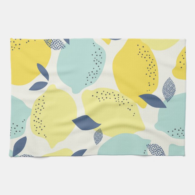 Citrus fruits, vibrant seamless pattern. tea towel (Horizontal)