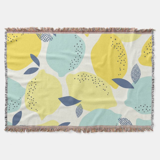 Citrus fruits, vibrant seamless pattern. throw blanket (Front)