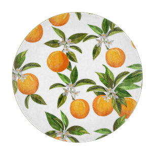 Citrus Fruits: Vintage Digital Illustration Cutting Board