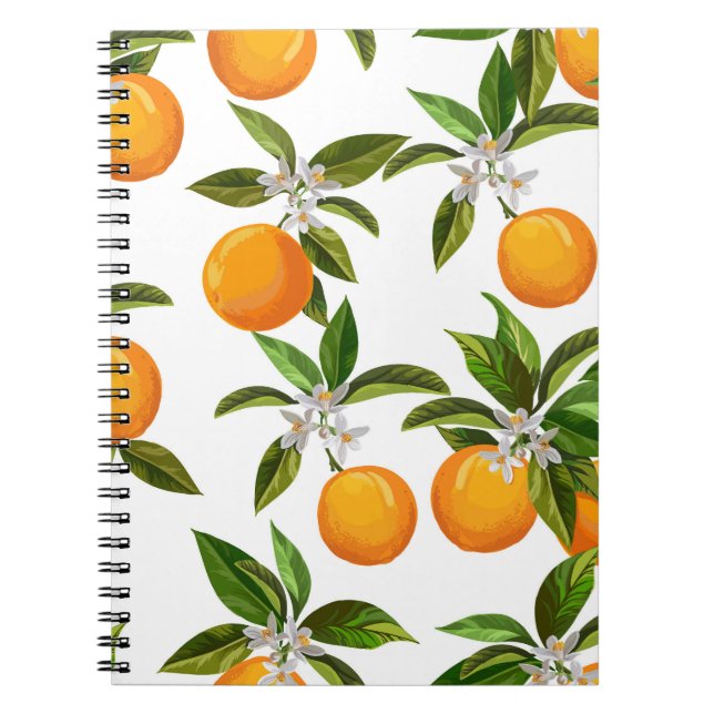 Citrus Fruits: Vintage Digital Illustration Notebook (Front)
