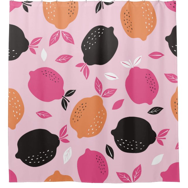 Citrus fruits, vintage textile pattern. shower curtain (Front)