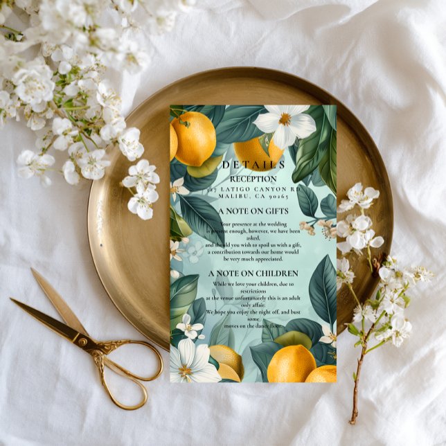 Citrus Garden Botanical Wedding Enclosure Card (Creator Uploaded)