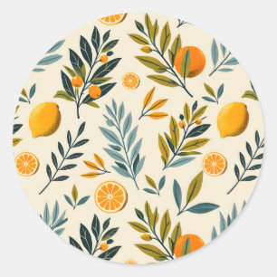 Citrus Garden Classic Round Sticker