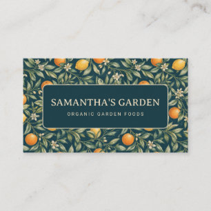 Citrus Garden Design with Oranges, Lemons Business Card