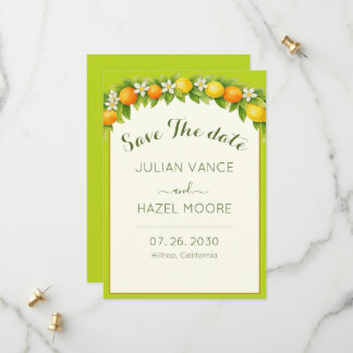 Citrus Garden Orange & Lemon Wedding Save The Date