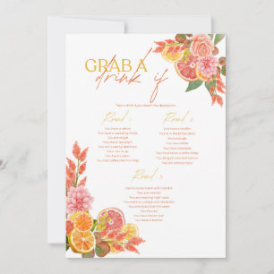 Citrus Grab a Drink Bridal Shower Game Invitation
