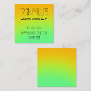 Citrus Gradient Customisable Square Business Card