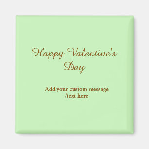 Citrus green brown happy Valentine's day simple Magnet