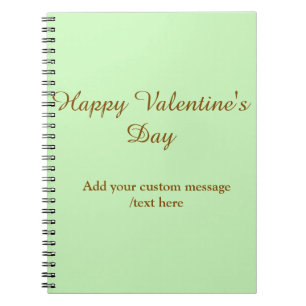 Citrus green brown happy Valentine's day simple Notebook