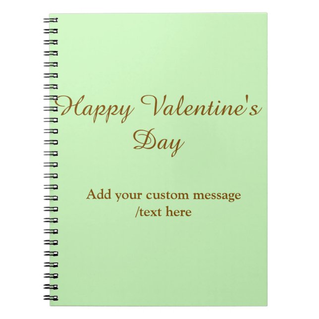Citrus green brown happy Valentine's day simple  Notebook (Front)