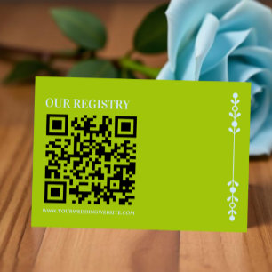 Citrus Green & Coastal Blue Wedding Registry Enclosure Card