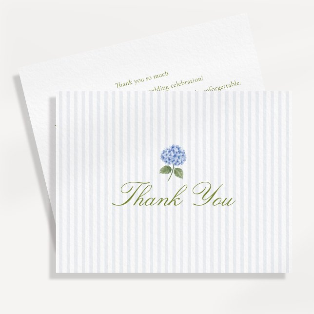 Citrus Green Hydrangea Wedding Thank You Card (Creator Uploaded)