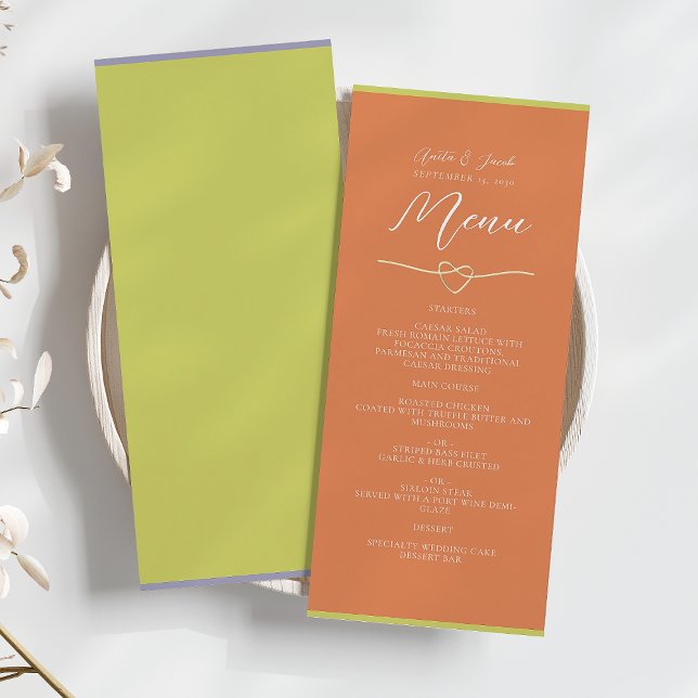 Citrus Green Orange Wedding Menu (Creator Uploaded)