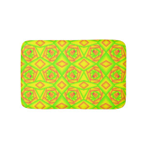 Citrus Green Orange Yellow Ombre Abstract Design Bath Mat