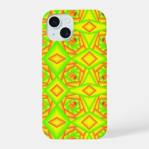 Citrus Green Orange Yellow Ombre Abstract Design iPhone 15 Case