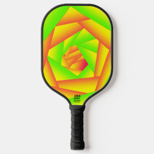 Citrus Green Orange Yellow Ombre Abstract Design  Pickleball Paddle