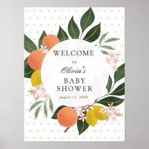 Citrus Greenery Baby Shower Welcome Sign