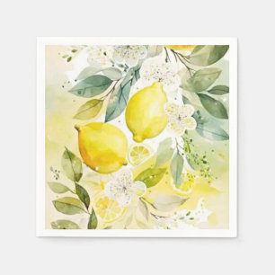 Citrus greenery napkin