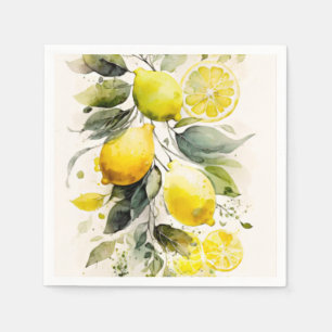 Citrus greenery napkin