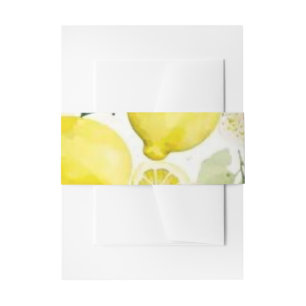 Citrus greenery napkin invitation belly band