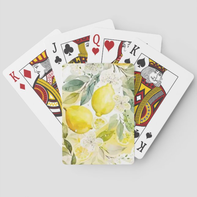 Citrus greenery playing cards (Back)