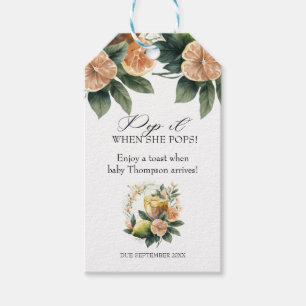 Citrus Greenery   Pop it when she Pops Favour Gift Tags